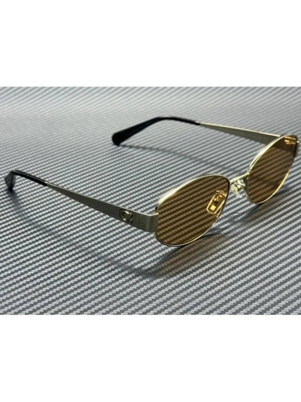 New Coach Men Shiny Gold Sunglasses -18-145